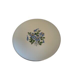 Colorado Columbine Collector Plate With Floral Design - 10.5" Porcelain Decorati